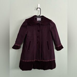 Rothschild Deep Purple Girls Toddler Wool Winter Christmas Formal Long Coat 4T